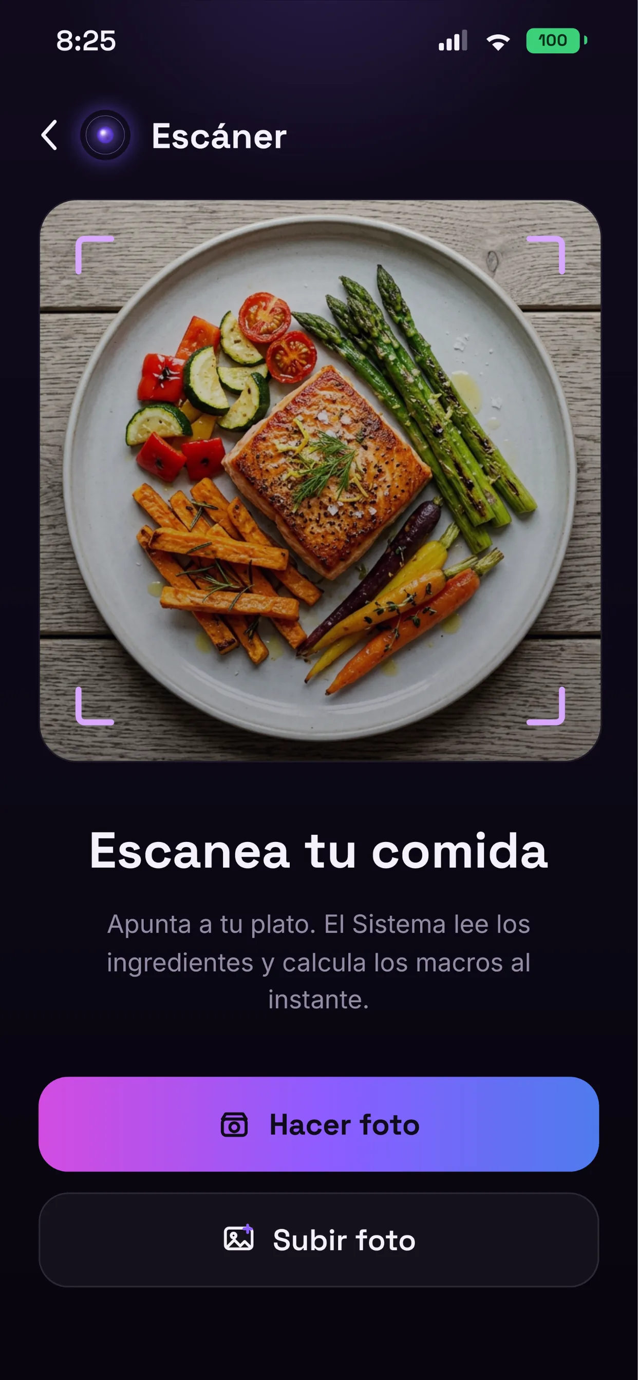 Escáner de comida de Arise: una foto y calcula calorías y macros