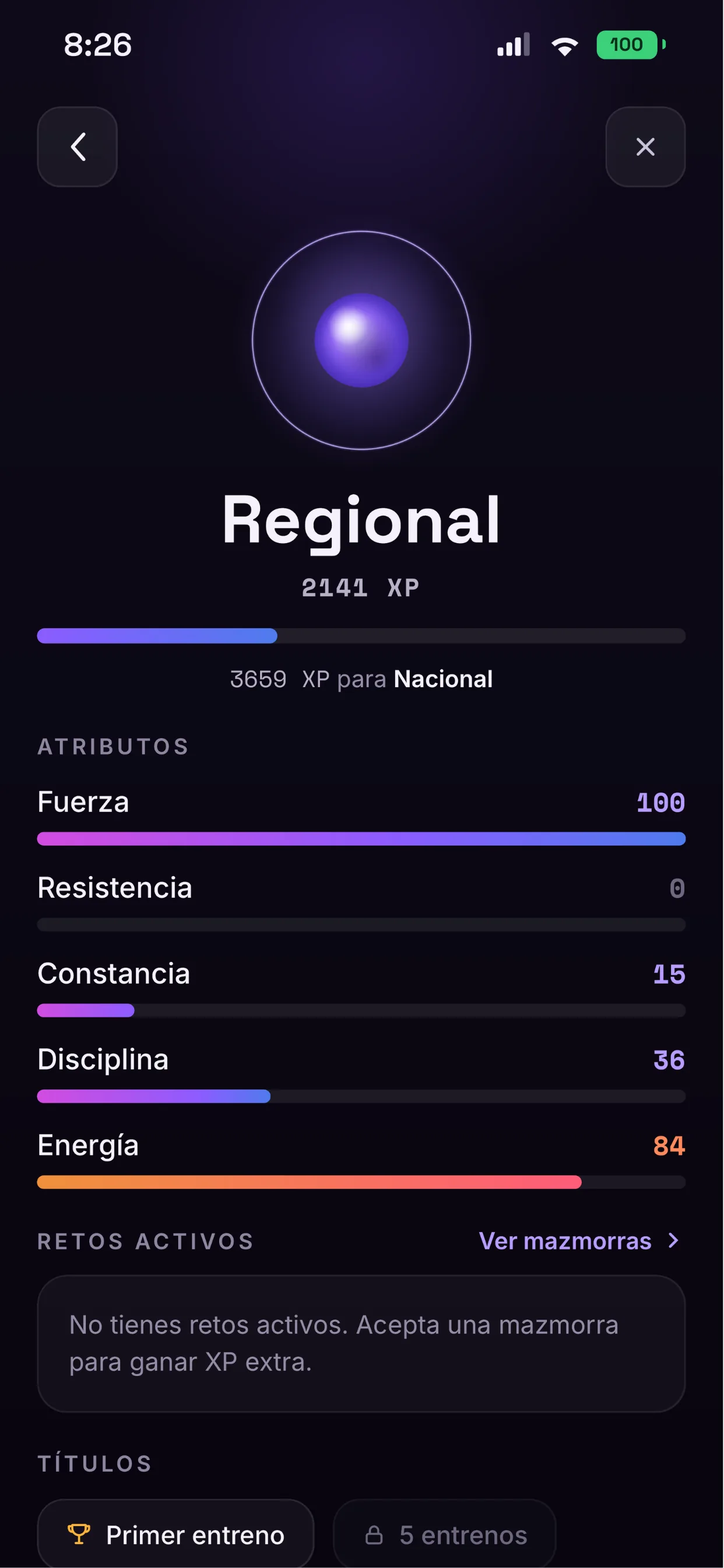 Ventana de Estado: atributos y rango en Arise