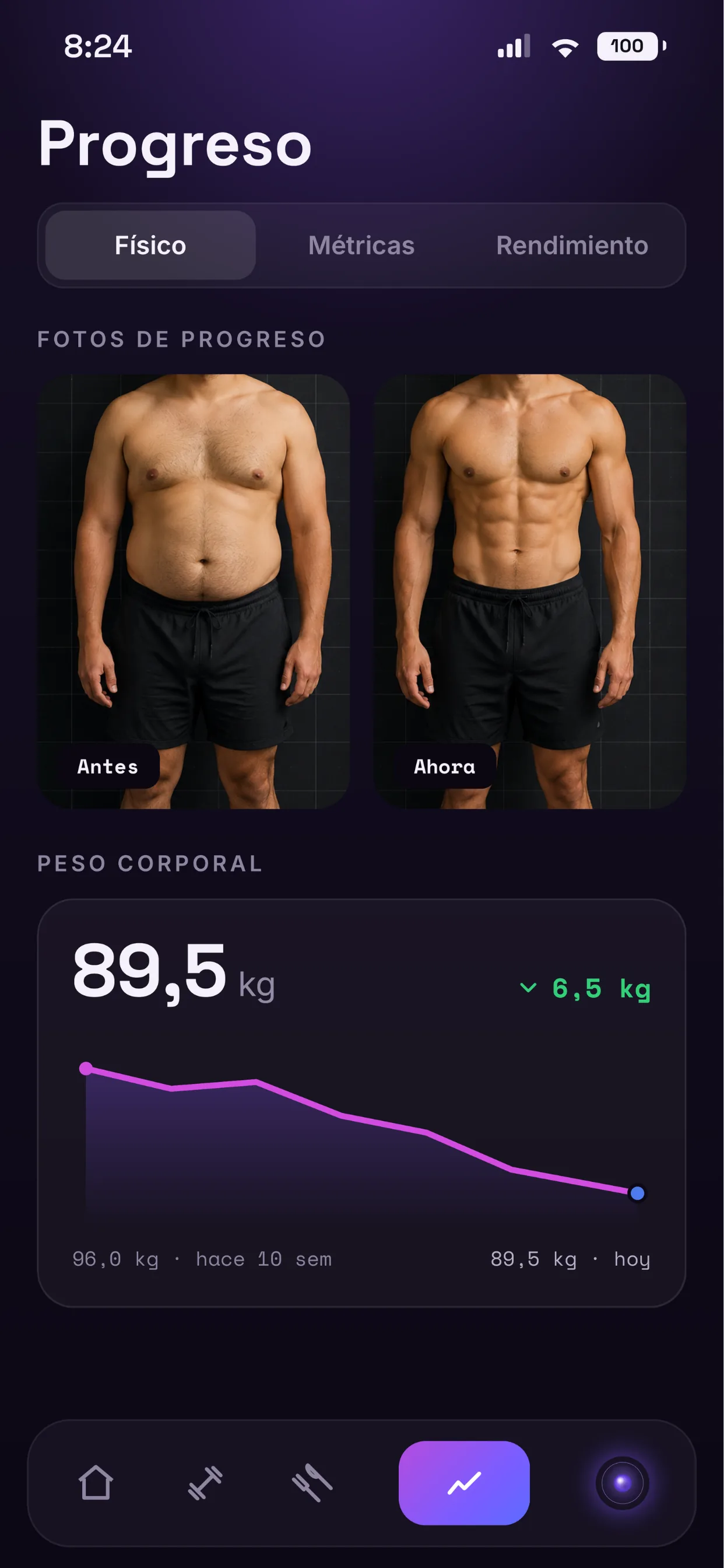 Progreso físico en Arise: compara tu antes y tu ahora